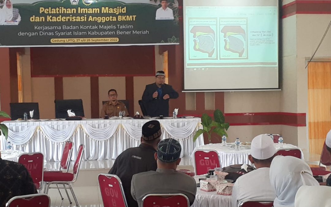 Pelatihan Imam Masjid dan Kaderisasi Anggota BKMT Kabupaten Bener Meriah