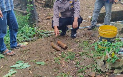 Dua Buah Benda yang Diduga Mortir Peninggalan Masa Penjajahan Belanda Ditemukan di PRG Bener Meriah